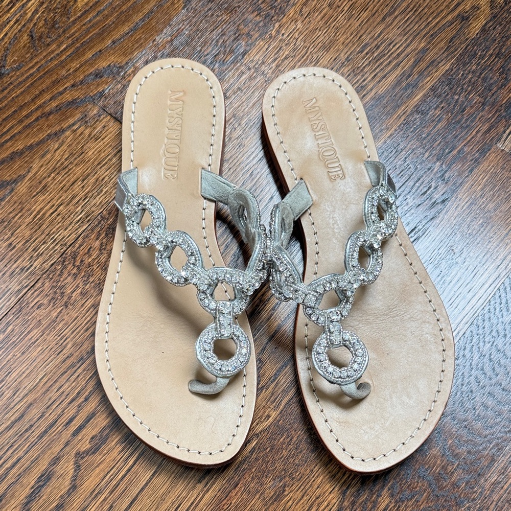 Mystique Boutique Silver Embellished Sandals